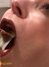 Sexy piss slut Natalia gets a pee drink special and humiliated