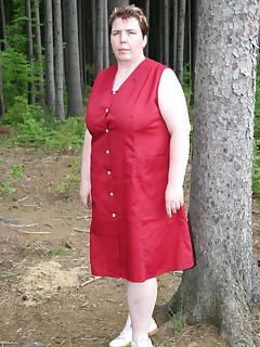 Fat granny gets banged outdoors by her young lover